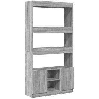 Aparador alto de madera de ingeniería gris Sonoma 92x33x180 cm