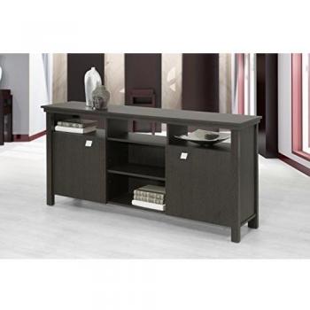 Aparador TV Serie Cantabria 2070 Topkit en Wengué con Mueble de Almacenaje y Medidas de 76x153x32,5 cm