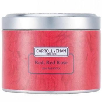 100% Beeswax Red Rose Tin Candle (8x6 cm) - Carroll & Chan