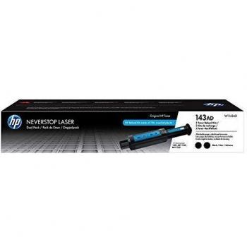 HP W1143AD 143AD Dual Pack Original Neverstop Laser Toner Reload Kit, Black, Multipack