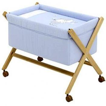 Minicuna Tijera Madera Be Zoe Celeste/Natural 55x87x74 cm