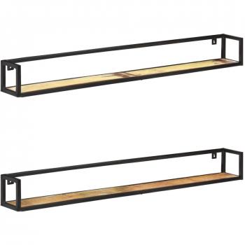 Estantes de pared 2 unidades 160 cm madera maciza reciclada
