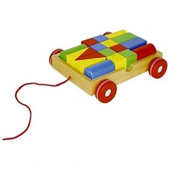 Carrito de Arrastre Goki Basic con 18 Bloques de Madera