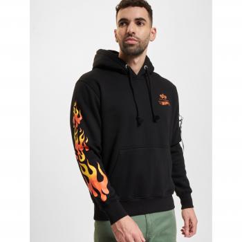 Alpha Industries Black Flame Hoodie for Men - Sizes S, L