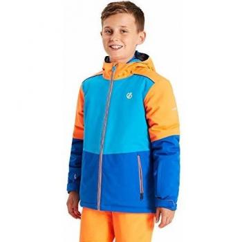 Dare 2b Aviate Waterproof Breathable High Loft Insulated Reflective Ski Snowboard Jacket with Snowskirt and Elasticated Hood Chaqueta, Unisex niños, Oxford Azul/Atlantic Blue, 3-4