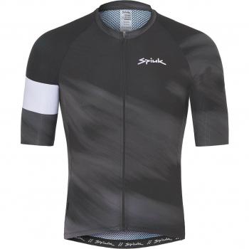 Maillot de ciclismo Spiuk Top Ten para hombre, manga corta, color gris oscuro y negro, talla XL