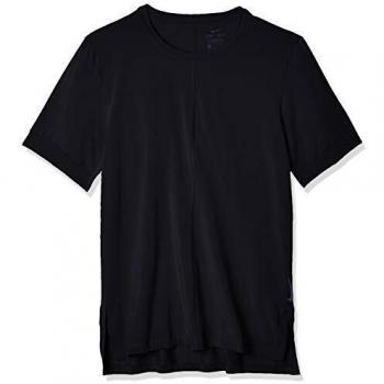 NIKE BV4034 M NK DF Top SS Yoga T-Shirt Mens Black/Iron Grey L