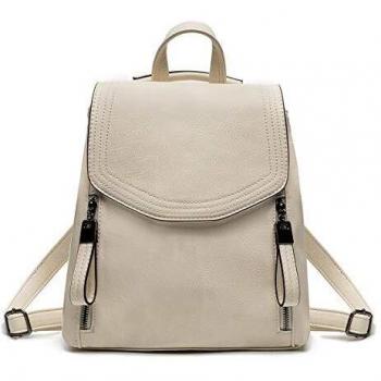 Bolso Mochila Cuero Mujer Casual, JOSEKO Mochila Antirrobo Impermeable Mochila de Estudiante con Solapa de Cuero Monedero de Elegante para Damas Universitarias con Correas Ajustables