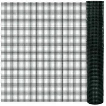 vidaXL Square Wire Netting 1x10 m PVC-coated Galvanized Mesh Size 12x12 mm