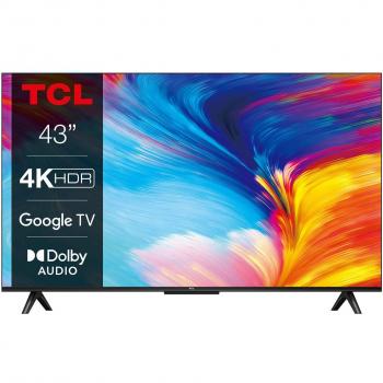 TCL 43P635 - Televisor LED de 43 pulgadas con resolución 4K Ultra HD, Smart TV con control por voz de Google, Wifi integrado y sonido Dolby Audio
