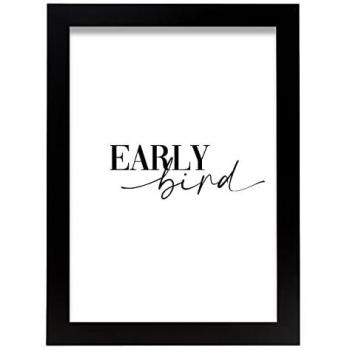 Lámina Artística Decorativa Early Bird Inspiracional A4 Sin Marco para el Hogar