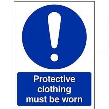 vsafety 44024 an-r obligatorio Catering Sign, plástico rígido, ropa protectora debe llevarse, Portrait, 150 mm x 200 mm), color azul