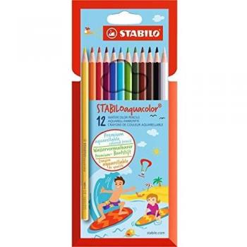 Colouring Pencil - STABILOaquacolor Wallet of 12 Assorted Colours