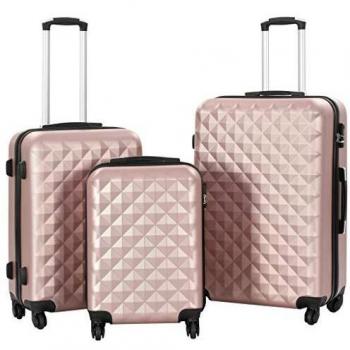 vidaXL Hardcase Trolley Set 3 pcs Rose Gold ABS