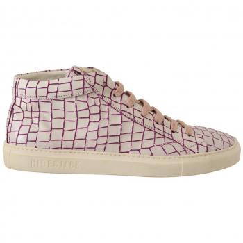 HIDE & JACK White Bordeaux Leather Casual Lace Up Sneakers - EU42/US9, Stylish Mid-Cut Leather Sneakers, White female, Sizes: 9 UK, Size: 12 US