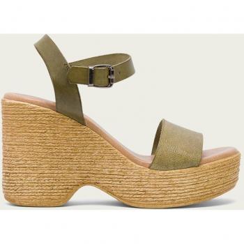 PORRONET SANDALIA TACON ALTO KAKI MICHELE - Sandalias de tacón alto para mujer, fabricadas en piel, color kaki