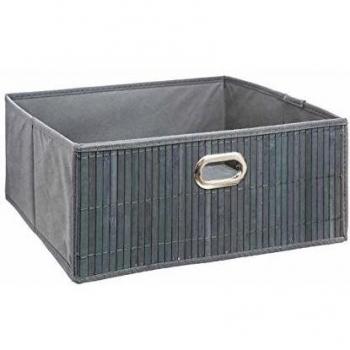 Cesta para mueble de baño de bambú gris 31x31x13.5cm