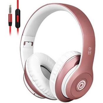 8S Auriculares Inalámbricos, Audífonos Inalámbricos Bluetooth Plegables HiFi con Micrófono Incorporado y Control de Volumen Eliminación de Ruido, Soporte Micro SD/TF/FM, para iPhone/Samsung/iPad/PC