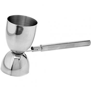 BarCraft – Dosificador Doble para Coctelería, Jigger para Medir Alcohol, Acero Inoxidable, Color Plata, 25 ml y 50 ml