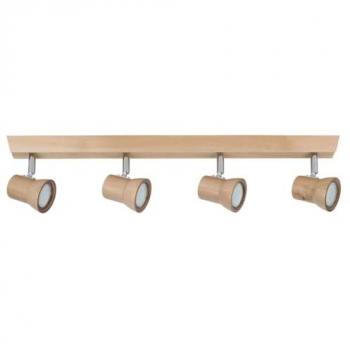 Lámpara de Techo Venla EPIKASA, Madera de Roble y Metal Cromo, Dimensiones 59x6,2x12,5 cm