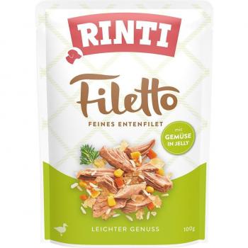 RINTI Filetto Pouch en gelatina 48 x 100 g - Pack ahorro - Pato con verduras