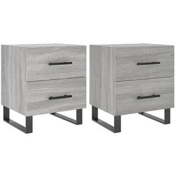 Mesitas noche 2 uds madera ingeniería gris Sonoma 40x35x47,5 cm
