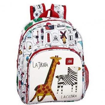 Algo de Jaime Mochila pequeña Adaptable Carro, Blanco + Multicolor, Única