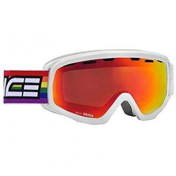 Salice 709DARWFV - Gafas de esquí JR, Color Blanco, Doble ventilado, antifog RW, Unisex para niño, Descripción de la Montura: Blanco/Rojo, única