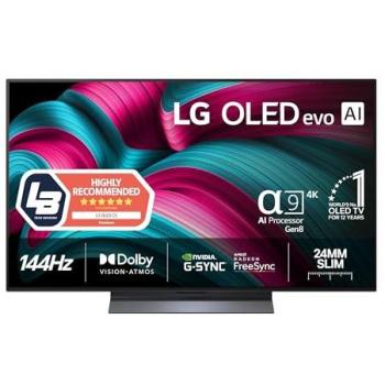 Televisor LG OLED evo 48 4K Ultra HD Smart TV, Dolby Atmos, webOS 25, WiFi, Negro