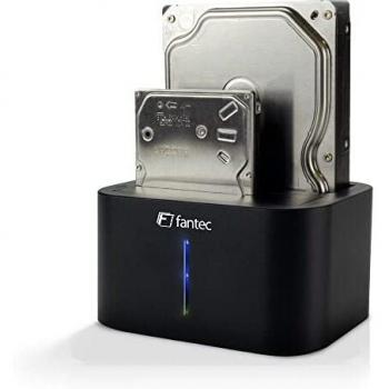FANTEC DS-X2U3-Alu. Estación de Acoplamiento para 2 Discos Duros SATA I/II/III y SSD de 8,89 cm (3,5)