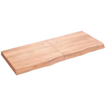 vidaXL Wall Shelf Light Brown 120x50x(2-6) cm Treated Solid Wood Oak