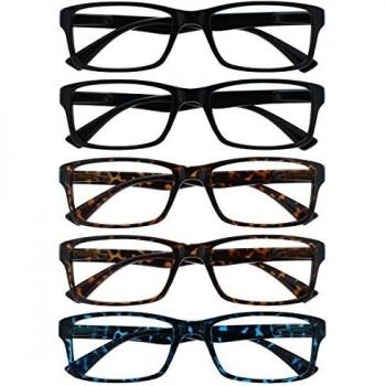 Uv Reader Gafas De Lectura Valor Pack 5 Hombres Mujeres Negro Marrón Azul Estilo Diseñador Lectores Rrrrr92-11223 +3,50 5 Unidades 106 g