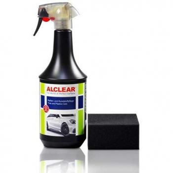 ALCLEAR 721RK Abrillantador de neumáticos para coche, cuidado del caucho, cuidado de los neumáticos, mate sedoso, 1000 ml, con esponja aplicadora