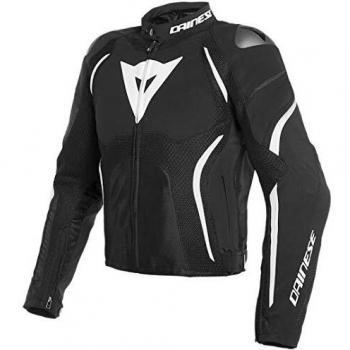 Dainese Estrema Air - Chaqueta textil para moto, color negro y blanco - 58 EU