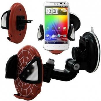 Soporte Universal para Coche con Ventosa para HTC Sensation XL, color color rojo