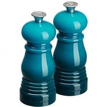 LE CREUSET Classic Set de molinillos para sal y pimienta, Tamaño mini, Plástico ABS resistente a grietas, Anticorrosión, 11 cm, Azul Deep Teal,96002500642000
