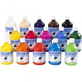 Pintura Acrílica Mate - 15 piezas 500 ml multicolor
