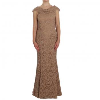 Dolce & Gabbana Pink Floral Lace Full Length Sheath Dress - IT44|L, Size: M
