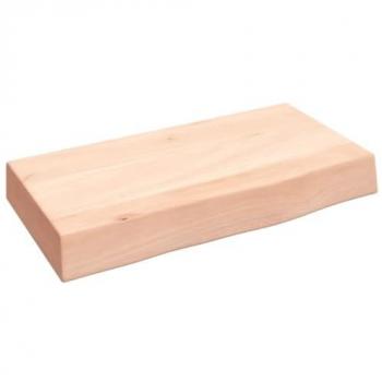 Estante de pared madera maciza de roble sin tratar 40x20x6 cm