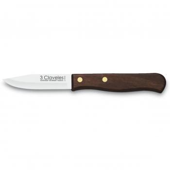 3 Claveles Cuchillo mondador de 6, Acero Inoxidable, Marrón, 14.3x1x0.5 cm