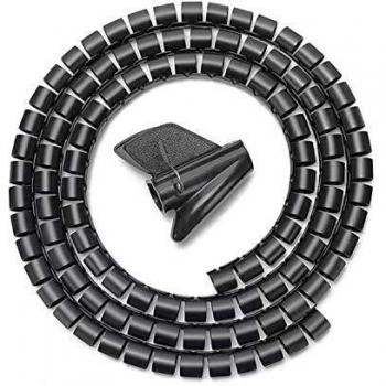 AISENS - A151-0406 - Organizador DE Cable EN Espiral 25MM, Negro, 1.0M