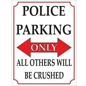 4093 para tarjetas de aparcamiento de policía todos los otros será aplastada solo producto Nuevo carcasa NOSTALGIC METAL retro de diseño VINTAGE con texto en inglés