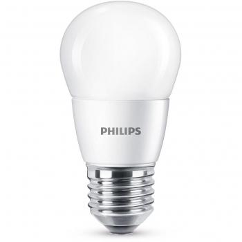 Philips bombilla LED esférica mate casquillo gordo E27, 7 W equivalentes a 60 W en incandescencia, 806 lúmenes, luz blanca cálida