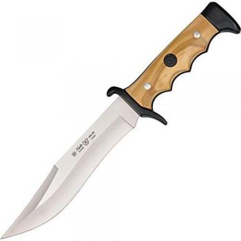 Nieto 2402 Falconry Fixed Blade Knife - 30cm, Stainless Steel Blade, Olive Wood Handle with Premium Leather Sheath