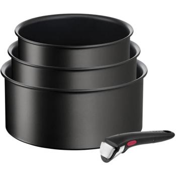 Tefal Ingenio Eco-Resist Non-Stick Pan Set, 16/18/20 cm, 4 Pieces - Black
