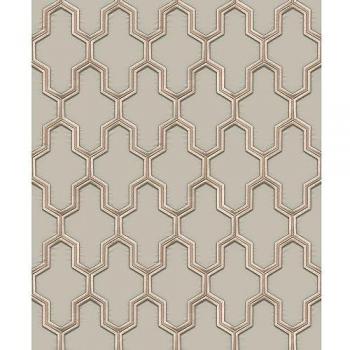 Papel pintado Geometric dorado y verde de Dutch Wallcoverings (10 m x 0,53 m)