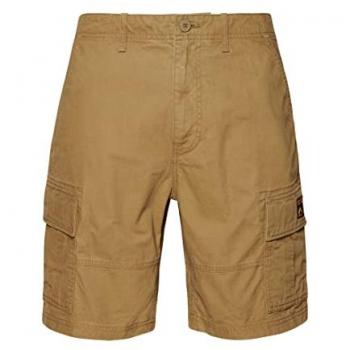 Superdry Vintage Heavy Cargo Shorts - Beige/Black - Size 28