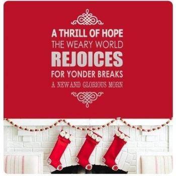 O Santa noche el Weary del Wold rejoices adhesivo de pared Art Póster Mural Home Décor Cita
