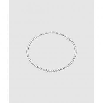 Swarovski Matrix Tennis Necklace - Medium White Rhodium Plated with Clear Stones