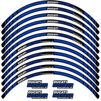 Kit de Pegatinas Compatibles con Llantas de Moto Ducati 1299 Panigale - Juego de pegatinas para llantas de rueda, diseño específico para modelo Ducati 1299 Panigale